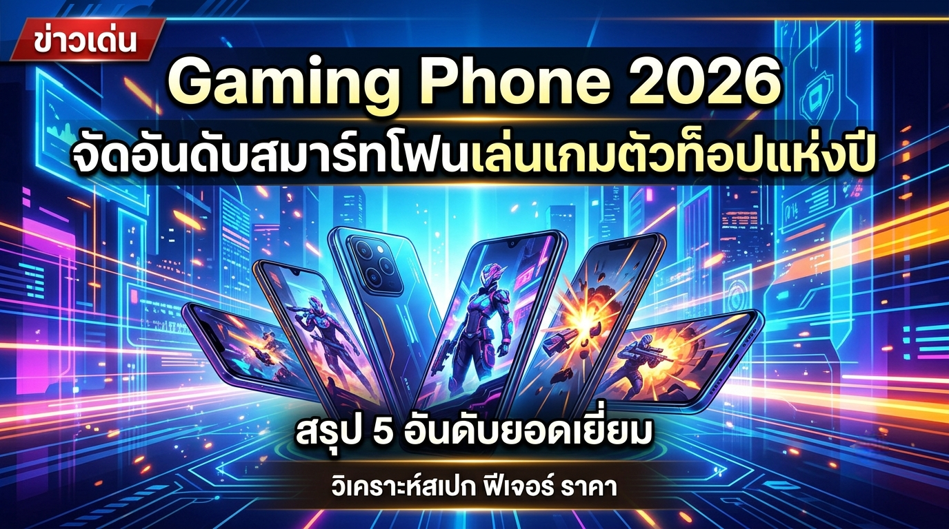 Gaming Phone 2026 จัดอันดับสมาร์ทโฟนเล่นเกมตัวท็อปแห่งปี